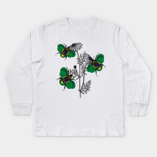 Brazil Bee Swarm Kids Long Sleeve T-Shirt